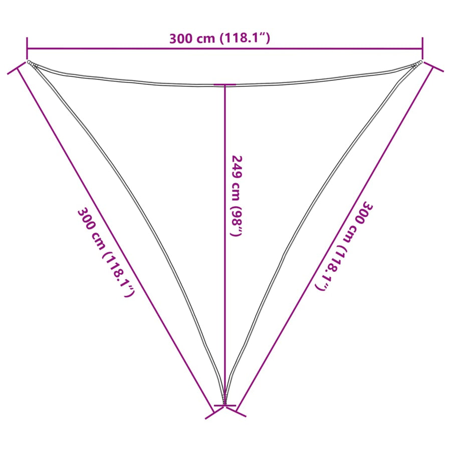 Zonnezeil 3x3x3 m 100% polyester oxford lichtgrijs