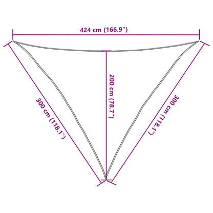 Zonnezeil 3x3x4,24 m 100% polyester oxford lichtgrijs