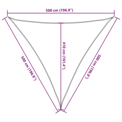 Zonnezeil 100% Polyester Oxford Lichtgrijs 5 x 5 x 5 m