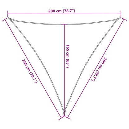 Zonnezeil 100% Polyester Oxford Zwart 2 x 2 x 2 m