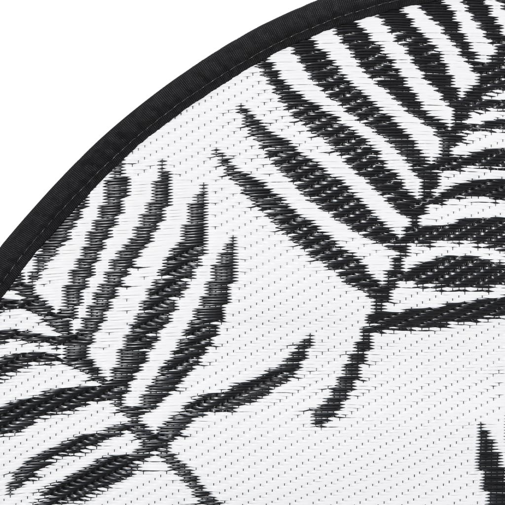Buitenkleed Ø200 cm polypropeen wit en zwart