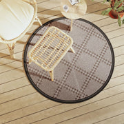 Buitenkleed rond 120 cm polypropeen bruin