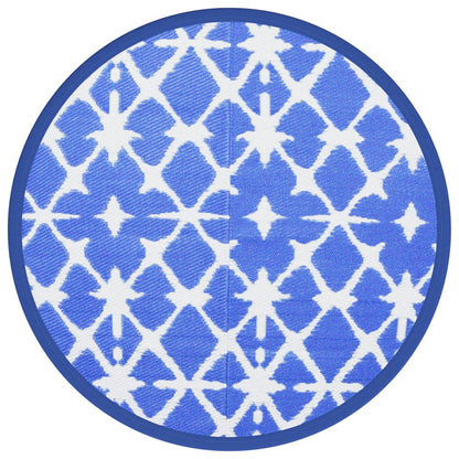 Buitenkleed Ø160 cm polypropeen blauw en wit