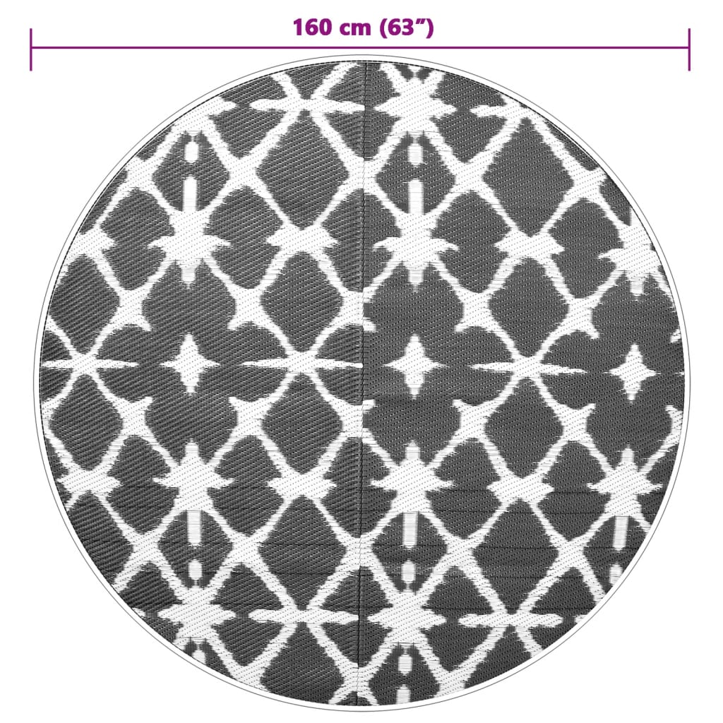 Buitenkleed Ø160 cm polypropeen blauw en wit