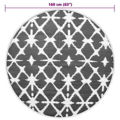 Buitenkleed Ø160 cm polypropeen blauw en wit