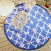 Buitenkleed 160 cm polypropeen blauw wit
