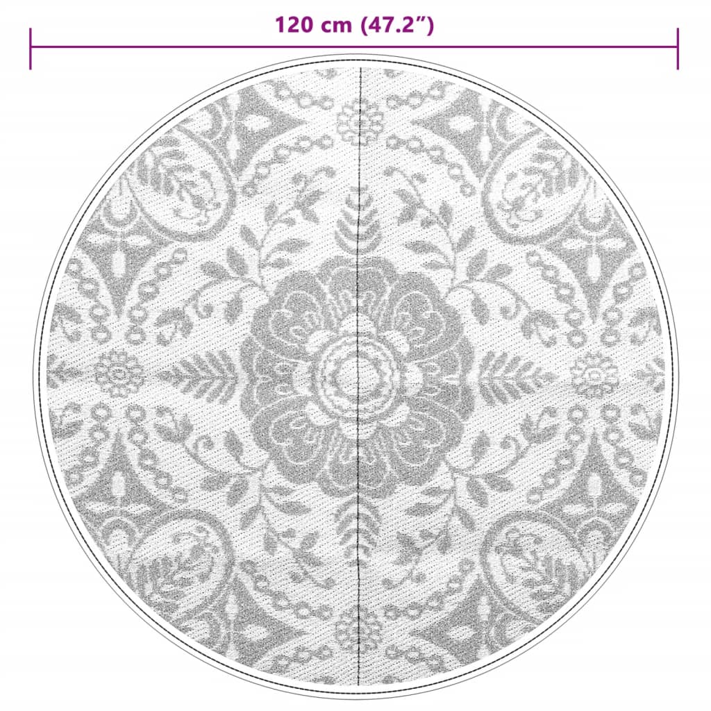 Buitenkleed Polypropeen Lichtgrijs Ø 120 cm