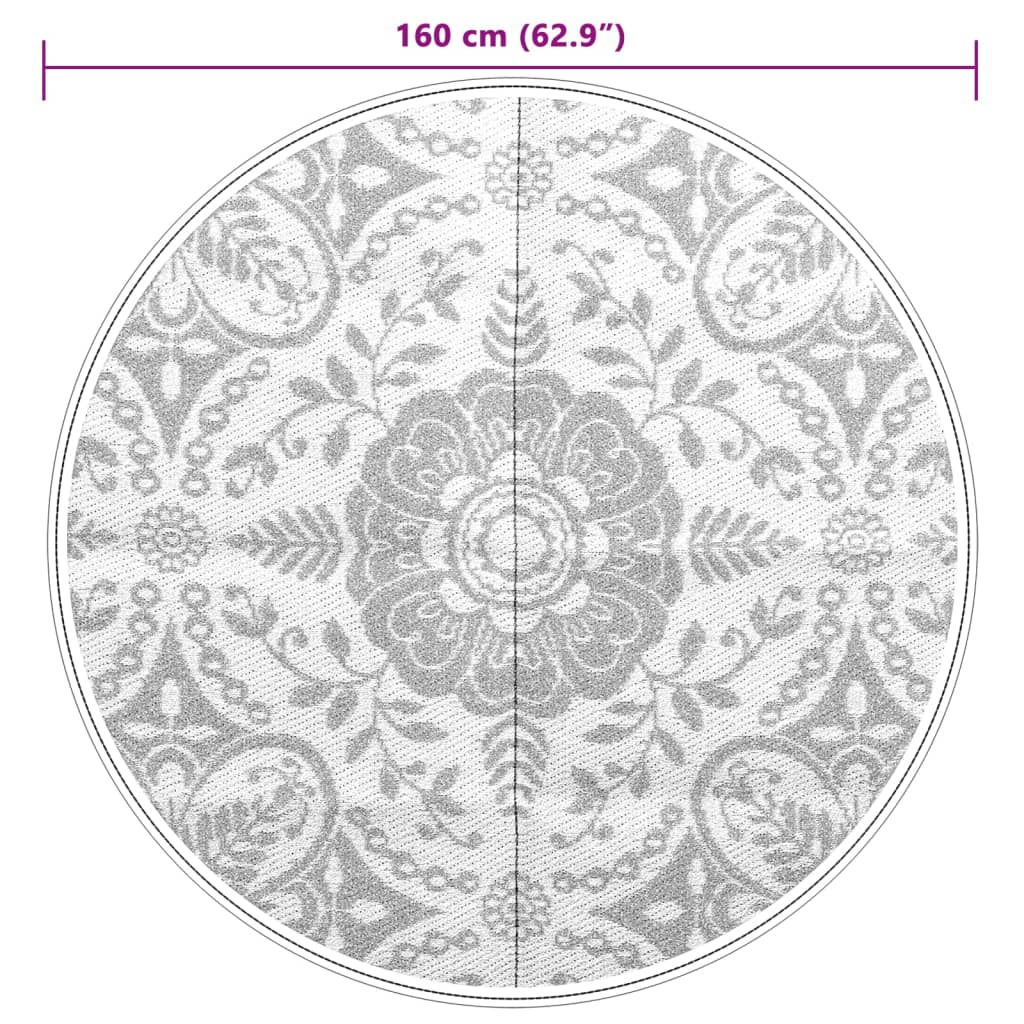Buitenkleed Ø160 Cm Polypropeen Lichtgrijs Ø 160 cm