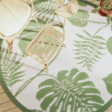 Buitenkleed Ø200 Cm Polypropeen Groen Groen Bladpatroon Ø 200 cm