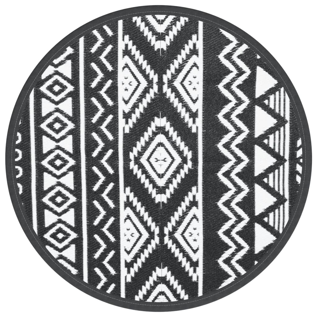 Buitentapijt Ø 200 cm polypropeen zwart