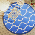 Outdoor rug ARAKIL Ø160 cm polypropylene blue