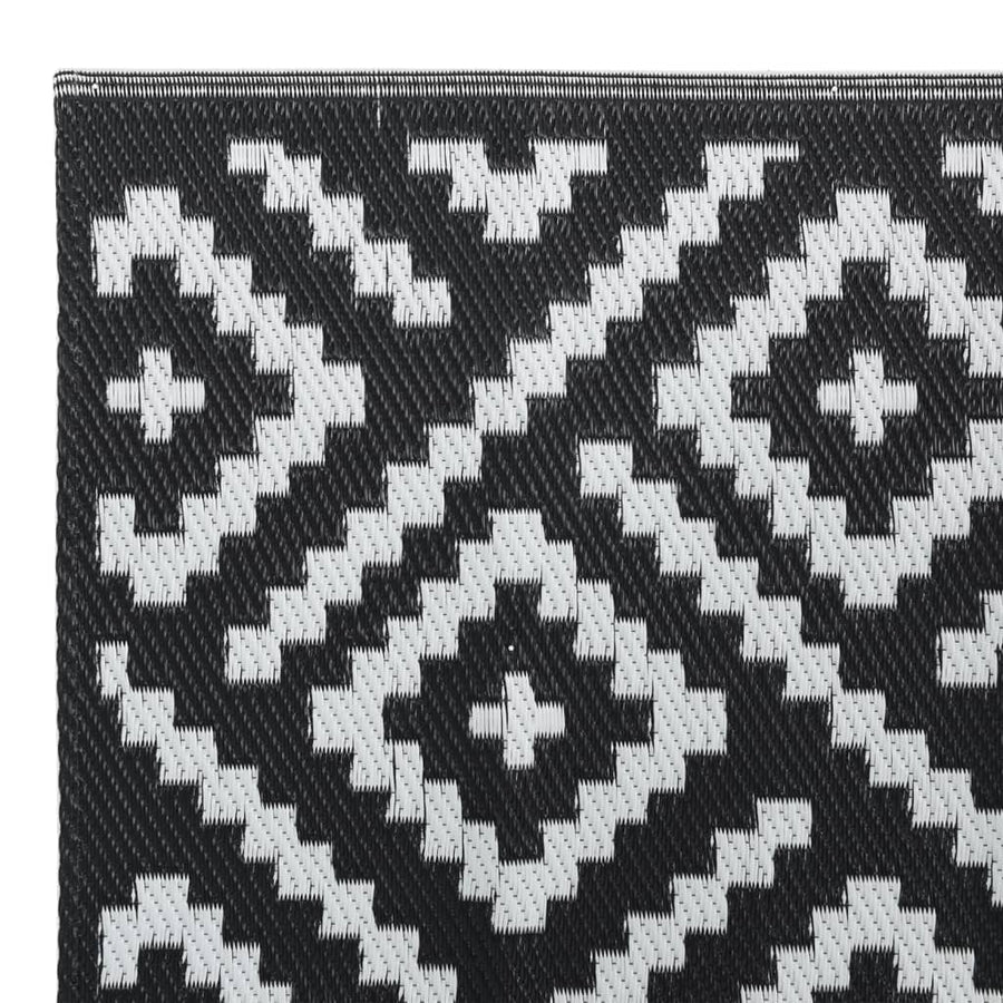 Buitenkleed 160x230 cm PP wit en zwart