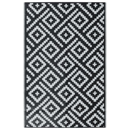 Buitenkleed 190x290 cm PP wit en zwart