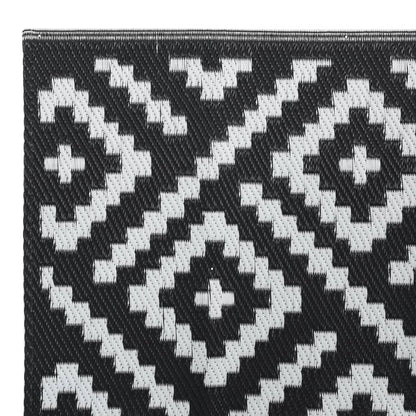 Buitenkleed 190x290 cm PP wit en zwart