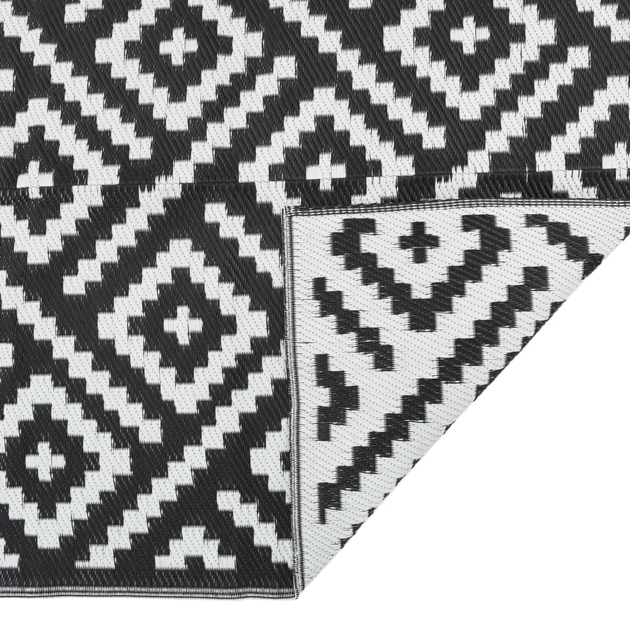 Buitenkleed 190x290 cm PP wit en zwart