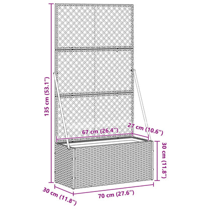Tuin Trellis Planter Bruin 105 x 30 x 170 cm Metaal