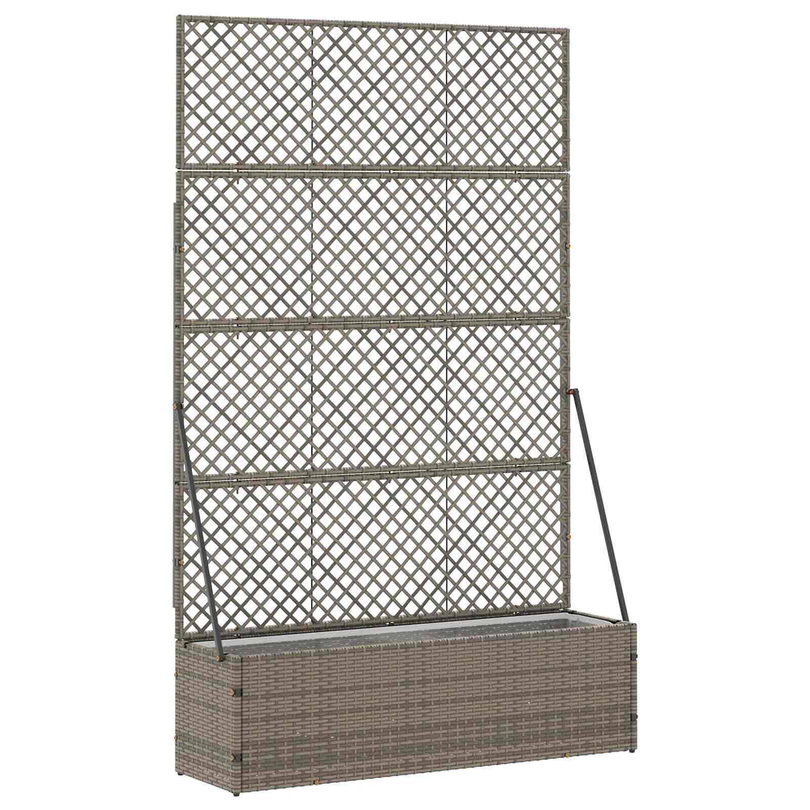 Tuin Trellis Planter Grijs 105 x 30 x 170 cm Metaal