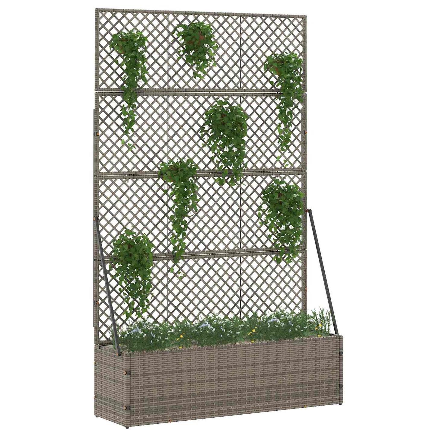 Tuin Trellis Planter Grijs 105 x 30 x 170 cm Metaal