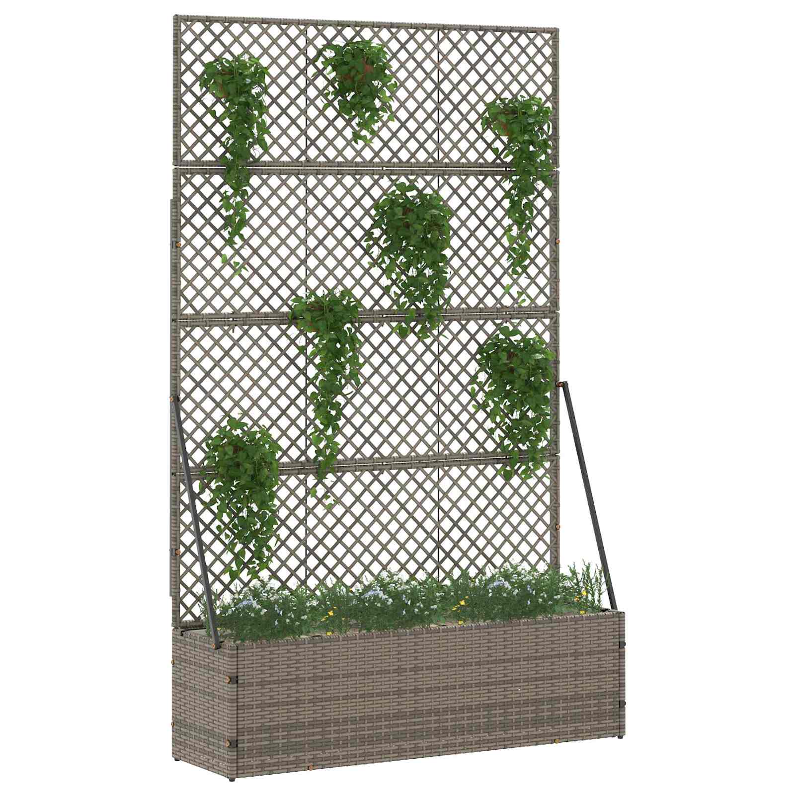 Tuin Trellis Planter Grijs 105 x 30 x 170 cm Metaal