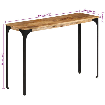 Wandtafel 110x35x76 cm massief mangohout en ijzer bruin