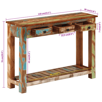 Wandtafel Massief Gerecycled Hout 110 x 30 x 76 cm