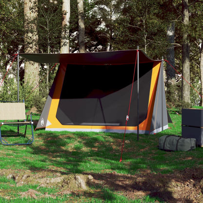 Tent 2-persoons waterdicht grijs en oranje