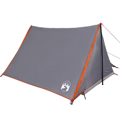 Tent 2-persoons waterdicht grijs en oranje