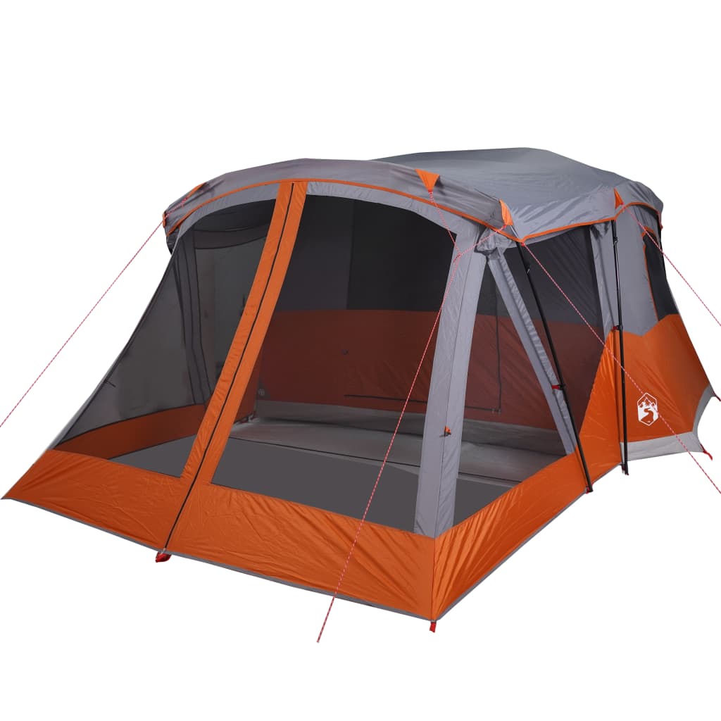 Tent met luifel 4-persoons waterdicht grijs en oranje