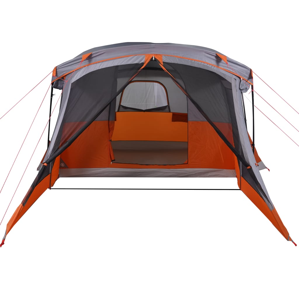 Tent met luifel 4-persoons waterdicht grijs en oranje