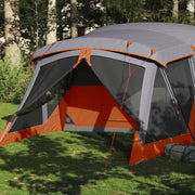 Tent 4-persoons met luifel waterdicht oranje