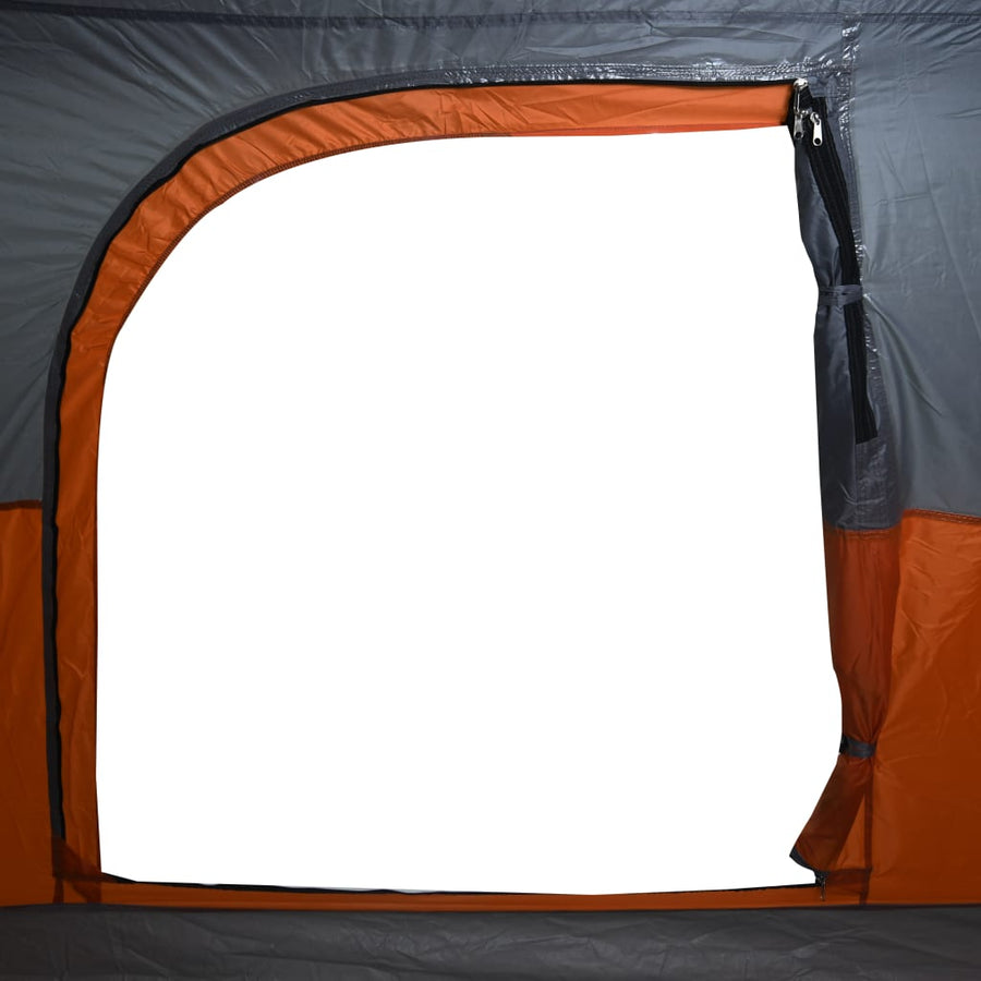 Tent 4-persoons waterdicht grijs en oranje
