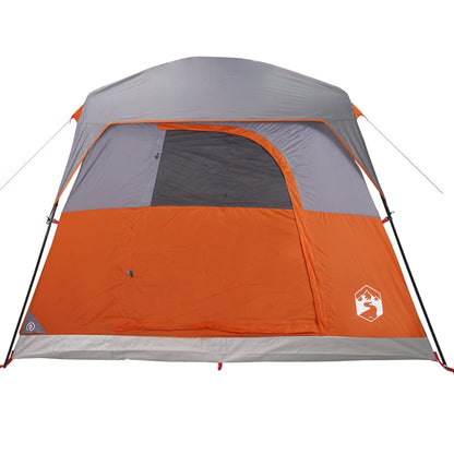Tent 4-persoons waterdicht grijs en oranje