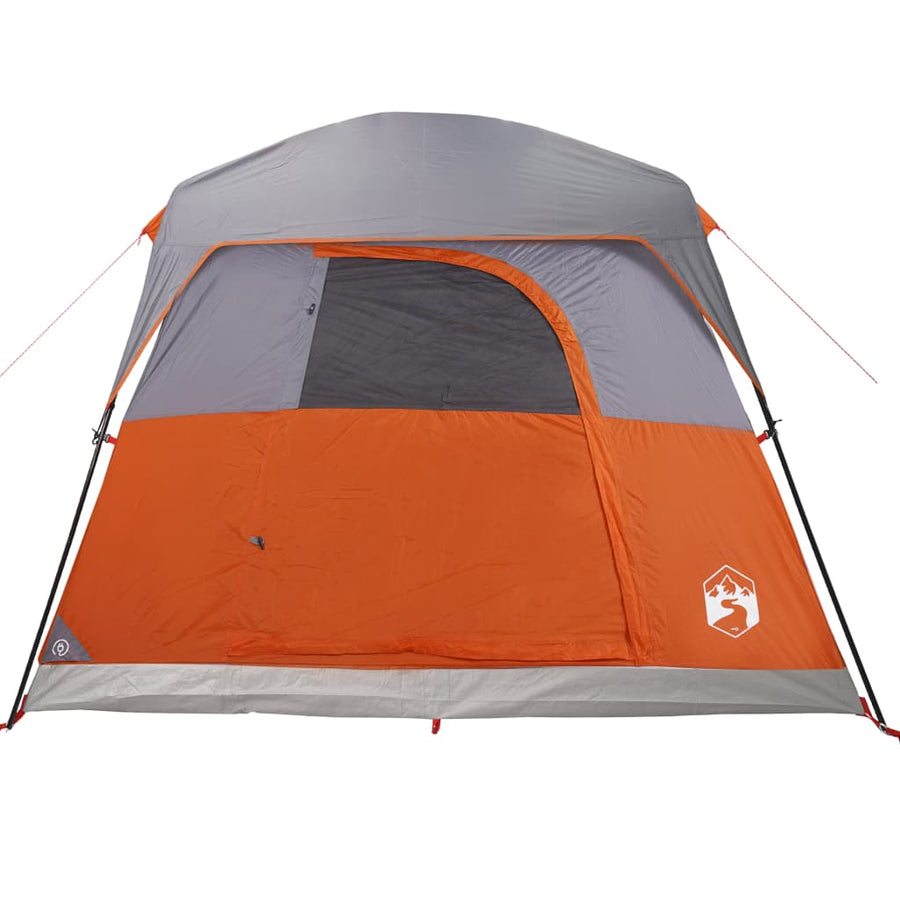 Tent 4-persoons waterdicht grijs en oranje
