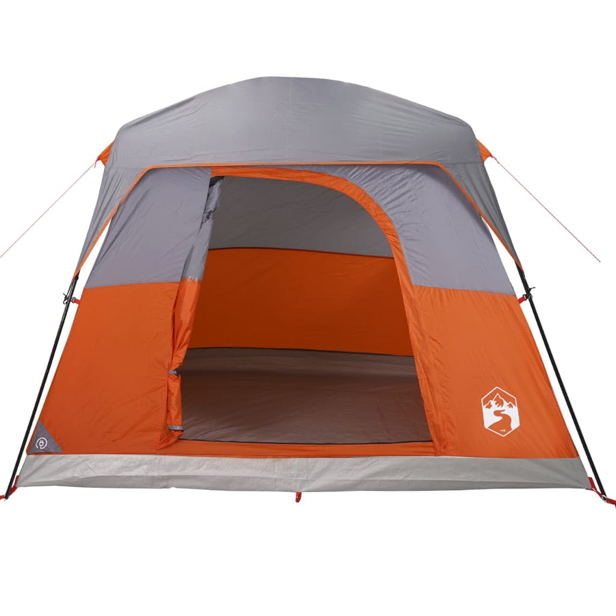 Tent 4-persoons waterdicht grijs en oranje