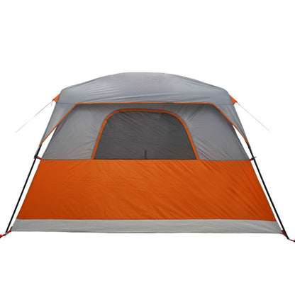 Tent 4-persoons waterdicht grijs en oranje
