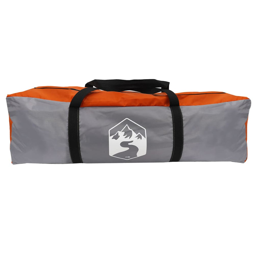 Tent 4-persoons waterdicht grijs en oranje