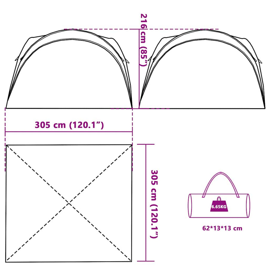 Partytent waterdicht groen