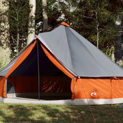 Gezinstent 8-persoons 600x600x350 cm waterdicht grijs oranje