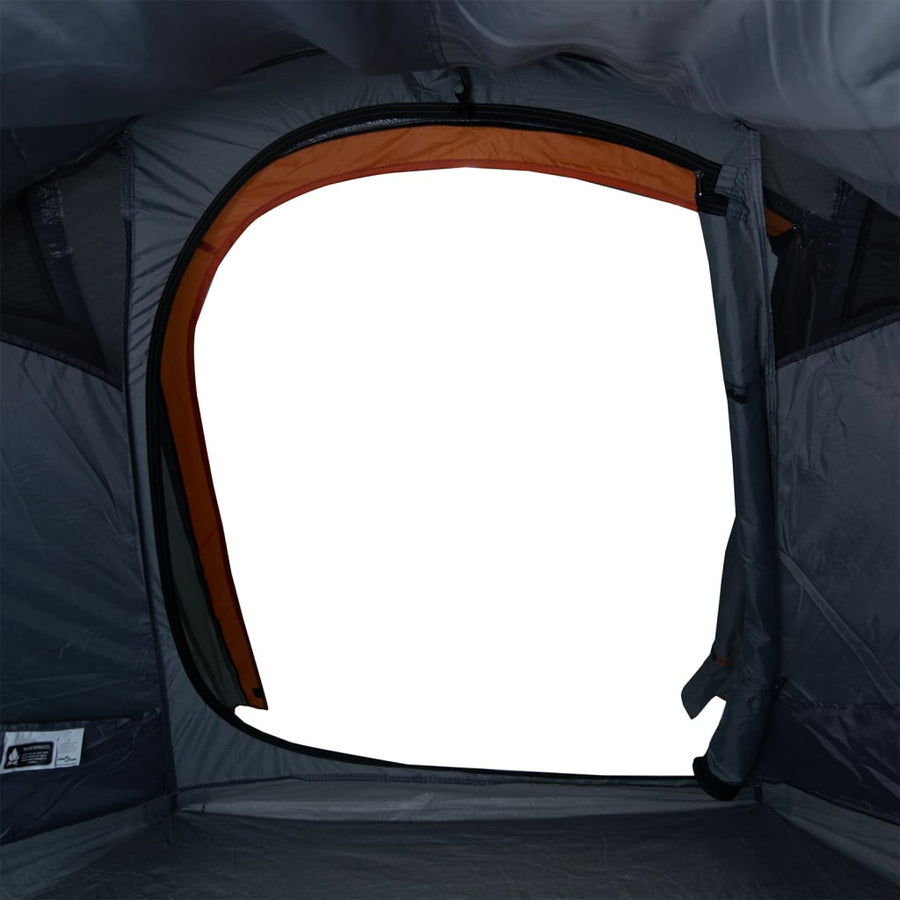 Tunneltent 2-persoons waterdicht grijs en oranje
