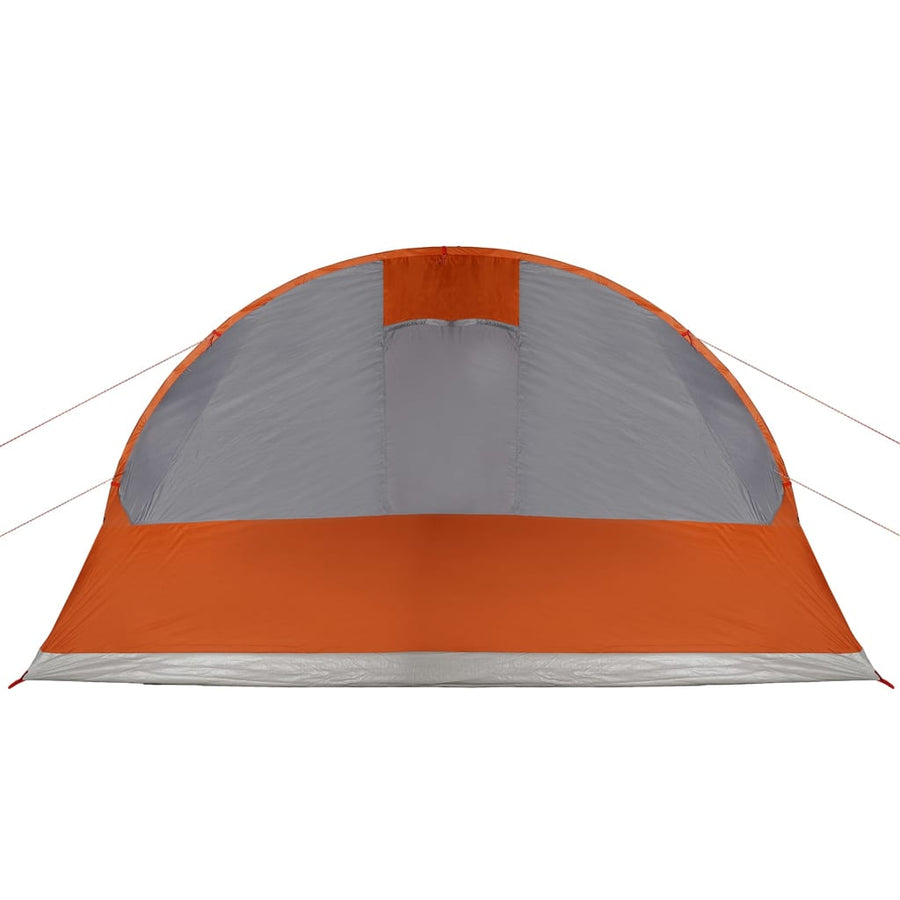 Tunneltent 7-persoons waterdicht grijs en oranje