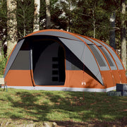 Tunneltent 7-persoons waterdicht grijs oranje
