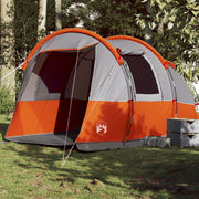 Tunneltent 4-persoons waterdicht grijs oranje