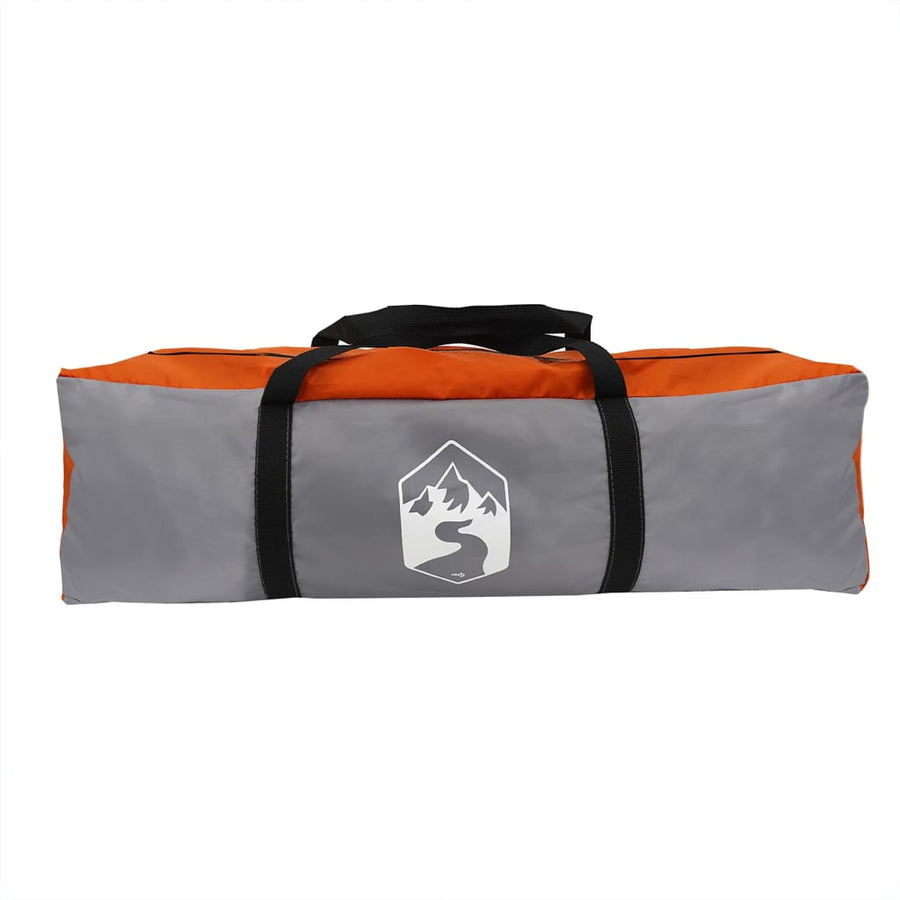 Tent 8-persoons waterdicht grijs en oranje