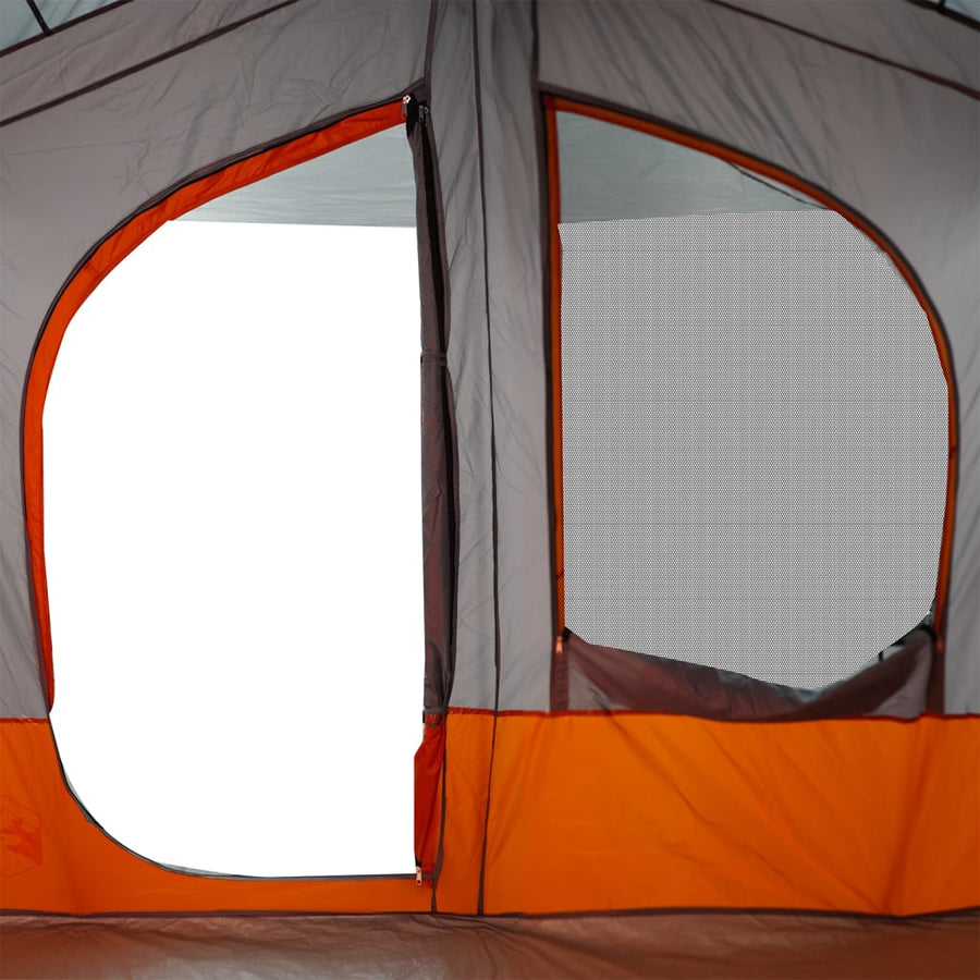 Tent 5-persoons waterdicht grijs en oranje