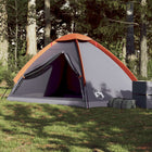 Dome tent 4-person waterproof grey and orange