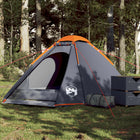 Dome tent 4-person waterproof grey and orange