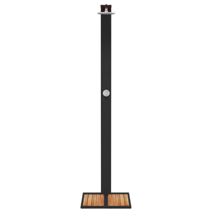 Buitendouche 50x55x224 cm poly rattan en acaciahout zwart