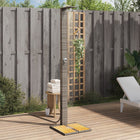 Outdoor shower 50x55x224 cm poly rattan and acacia wood grey