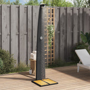 Buitendouche 55x60x224 cm poly rattan acaciahout zwart