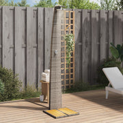 Buitendouche 55x60x224 cm poly rattan acaciahout grijs